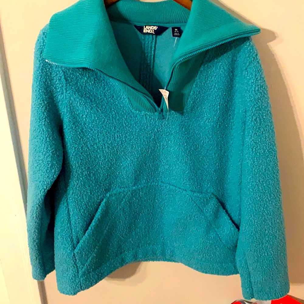 Lands end blue half zip sweater